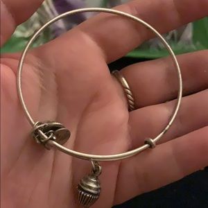 Silver Alex and Ani cupcake bracelet